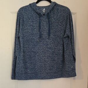 Womens Lightweight Textured Teal Hoodie